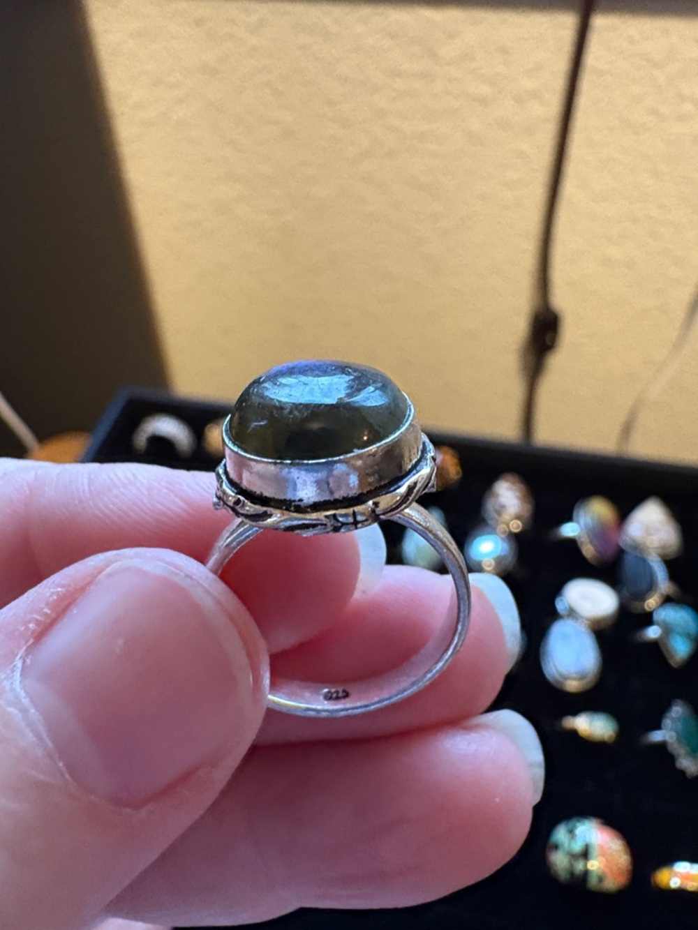 Blue flash Lab silver ring - Picture 5 of 5